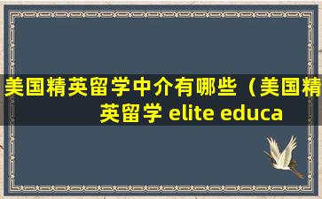 美国精英留学中介有哪些（美国精英留学 elite education）